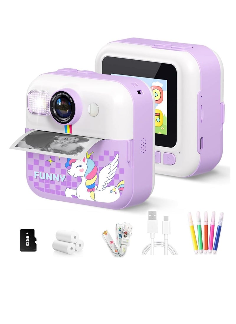 MOCOM CP02 Kids Instant Print Camera with 2.4" Screen, 1500mAh Battery, Expandable Storage up to 32GB, Thermal Printing, Digital Camera for Kids Ages 3-14, Birthday Gifts for Girls and Boys, HD Photography & Video Recorder, Toddler Camera Toy  - Image 1