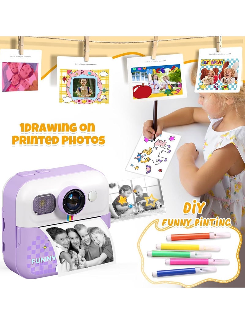 MOCOM CP02 Kids Instant Print Camera with 2.4" Screen, 1500mAh Battery, Expandable Storage up to 32GB, Thermal Printing, Digital Camera for Kids Ages 3-14, Birthday Gifts for Girls and Boys, HD Photography & Video Recorder, Toddler Camera Toy  - Image 5