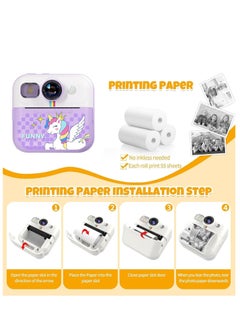 MOCOM CP02 Kids Instant Print Camera with 2.4" Screen, 1500mAh Battery, Expandable Storage up to 32GB, Thermal Printing, Digital Camera for Kids Ages 3-14, Birthday Gifts for Girls and Boys, HD Photography & Video Recorder, Toddler Camera Toy  - Image 4