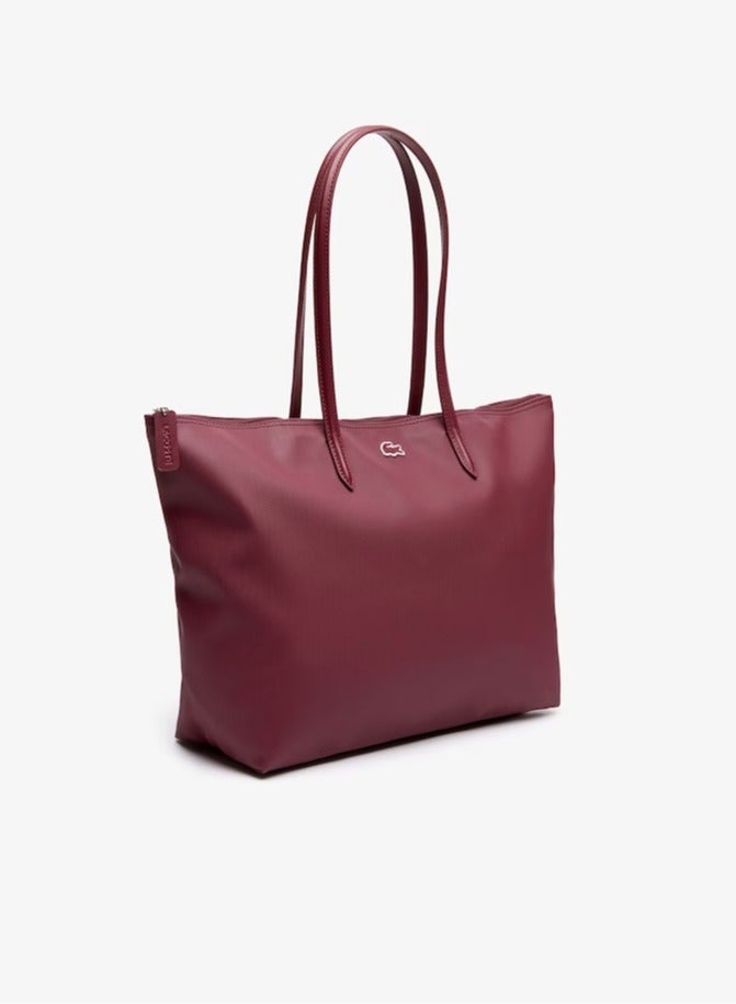 LACOSTE Women's L12.12 Concept Fashion Versatile Large Capacity Zipper Handbag Tote Bag Shoulder Bag Large Size Wine Red 45cm * 30cm * 12cm  - Image 3