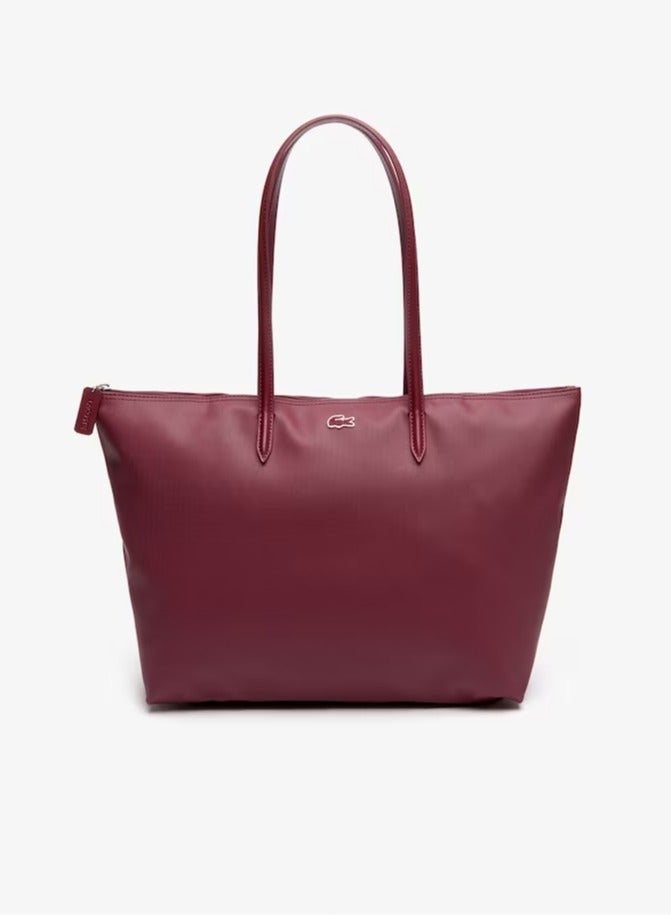 LACOSTE Women's L12.12 Concept Fashion Versatile Large Capacity Zipper Handbag Tote Bag Shoulder Bag Large Size Wine Red 45cm * 30cm * 12cm  - Image 1