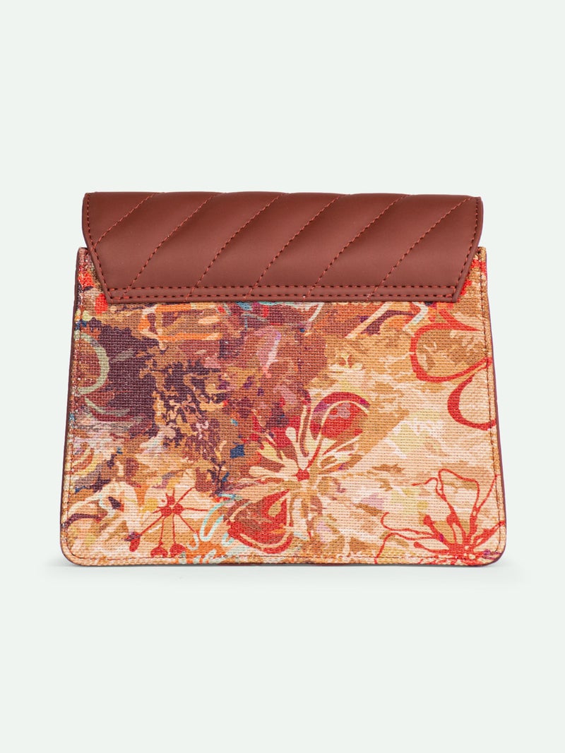 ZOUK FloLov Abstract Printed Vegan Leather Multicolor Flap Closure Beyond Basic Sling Bag For Women's Girls - Image 5