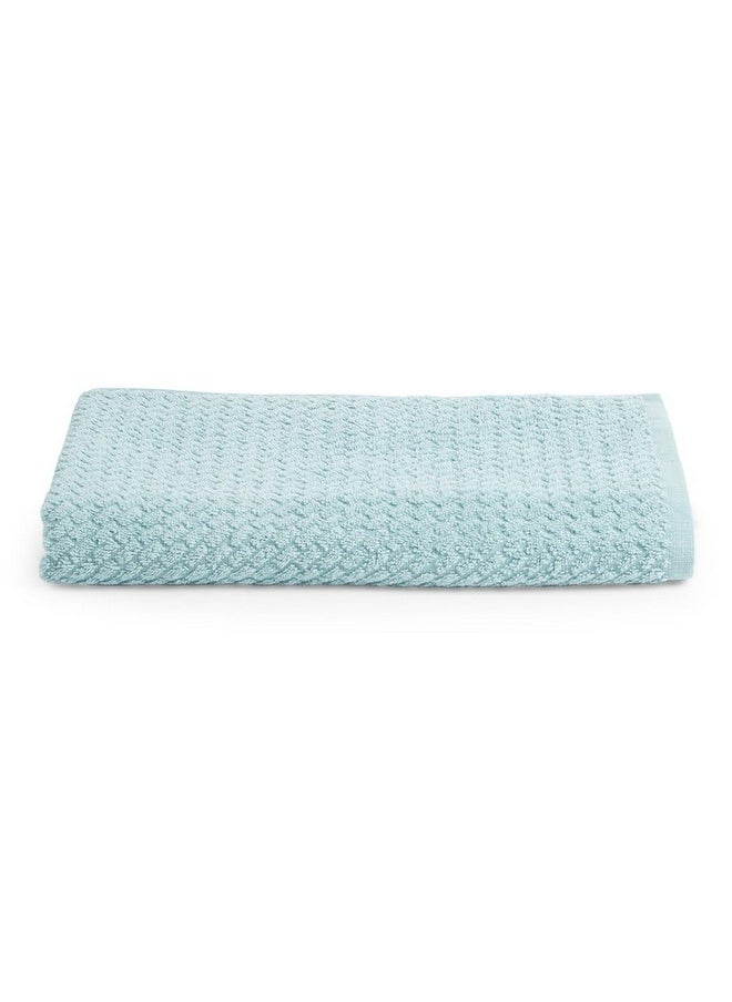 SPACES Spaces 100% Cotton Large (70 Cm X 150 Cm) | 400 GSM Dobby Solid Bath Towel (Delicate Blue)- Genesis  - Image 3