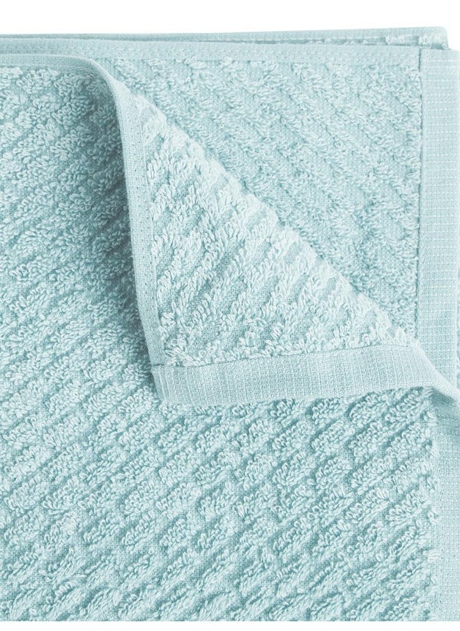 SPACES Spaces 100% Cotton Large (70 Cm X 150 Cm) | 400 GSM Dobby Solid Bath Towel (Delicate Blue)- Genesis  - Image 4
