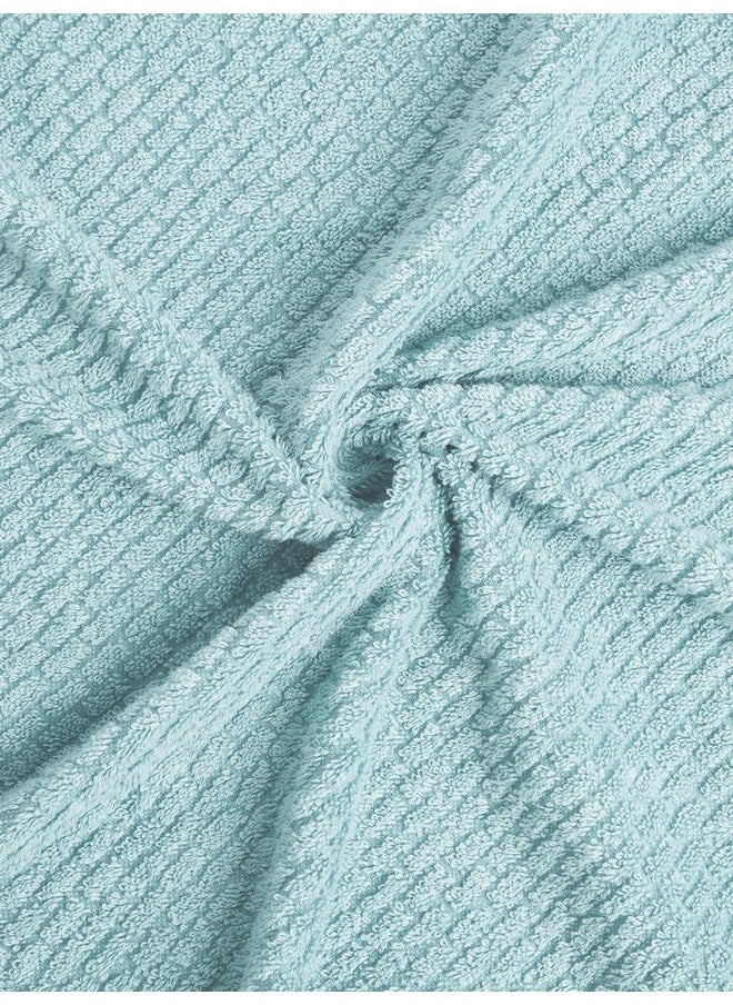 SPACES Spaces 100% Cotton Large (70 Cm X 150 Cm) | 400 GSM Dobby Solid Bath Towel (Delicate Blue)- Genesis  - Image 5