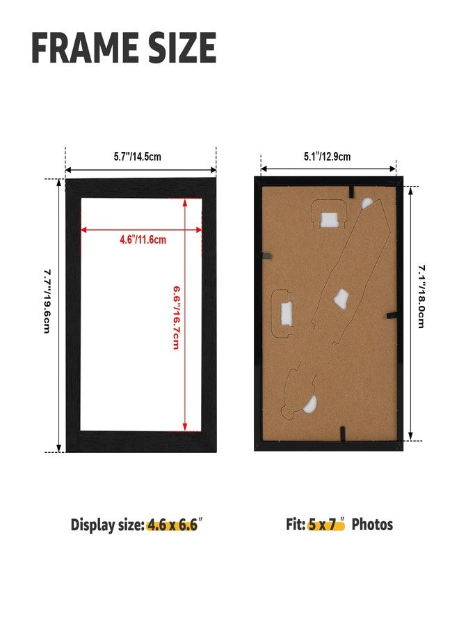 جيفت جاردن مجموعة إطارات صور جيفت جاردن 5x7، 15 إطارًا، إطارات صور من الخشب المصنّع للعرض على الحائط أو سطح الطاولة، أسود - Image 3