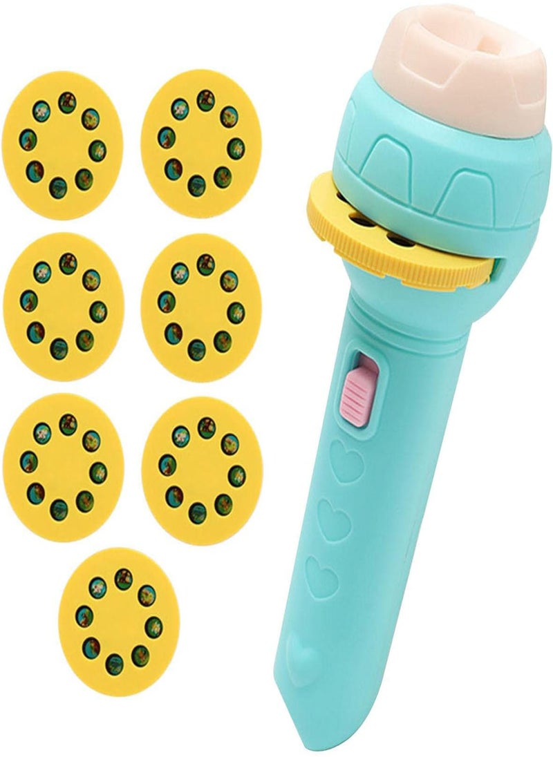 GGOOT Children's Projector Flashlight, Projector Torch Toy For Kids, Educational Bedtime Cognition Device Projector, Baby Story Machine Animals Dinosaurs Fruits Vehicles Interactive Toys Educational Gift  - Image 1