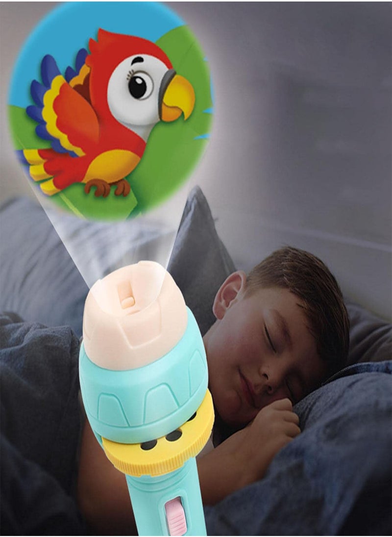 GGOOT Children's Projector Flashlight, Projector Torch Toy For Kids, Educational Bedtime Cognition Device Projector, Baby Story Machine Animals Dinosaurs Fruits Vehicles Interactive Toys Educational Gift  - Image 3