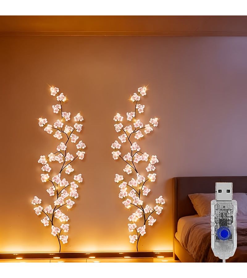 مصباح LED من الأسلاك النحاسية 100 لمبة بطول 1.8 متر باللون الوردي لتزيين الحدائق وحفلات الزفاف - Image 1