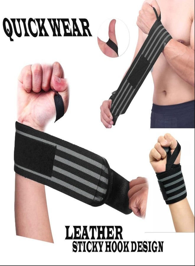 STYLERA Wrist Supporter for Gym Wrist Band Gym with Thumb Loop Straps - Wrist Wrap Gym Accessories for Men Hand Grip & Wrist Support Sports Straps for Gym, Weightlifting (PACK OF 1 PAIR, BLACK) - Image 5