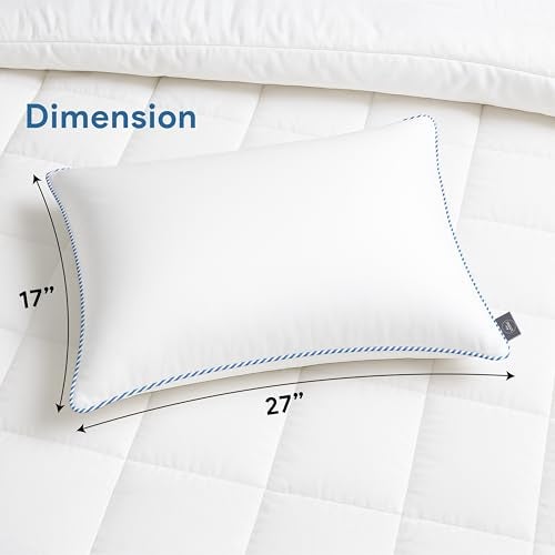 bien LIVING Softmax Pillow, Standard Size, 17x27 Inches, White, Pack of 2 - Image 3