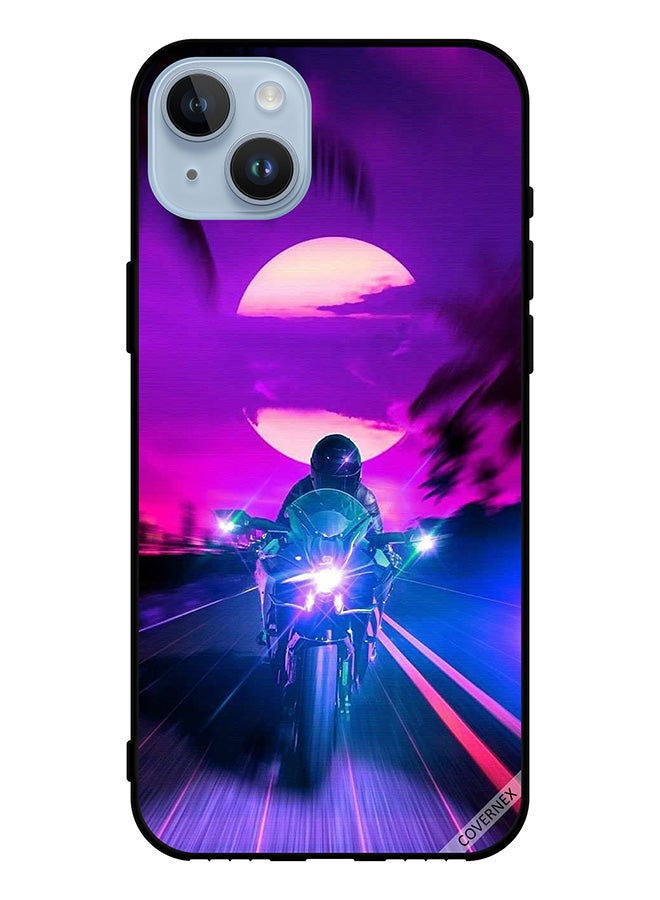 Covernex Protective Case Cover For Apple iPhone 14 Plus Man On Bike Wallpaper - Image 1