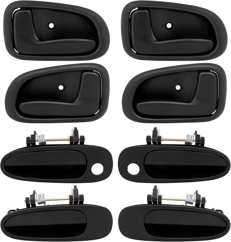 LUJUNTEC 8pcs Exterior Interior Door Handles for 1993-1997 Geo Prizm and Toyota Corolla - Image 1