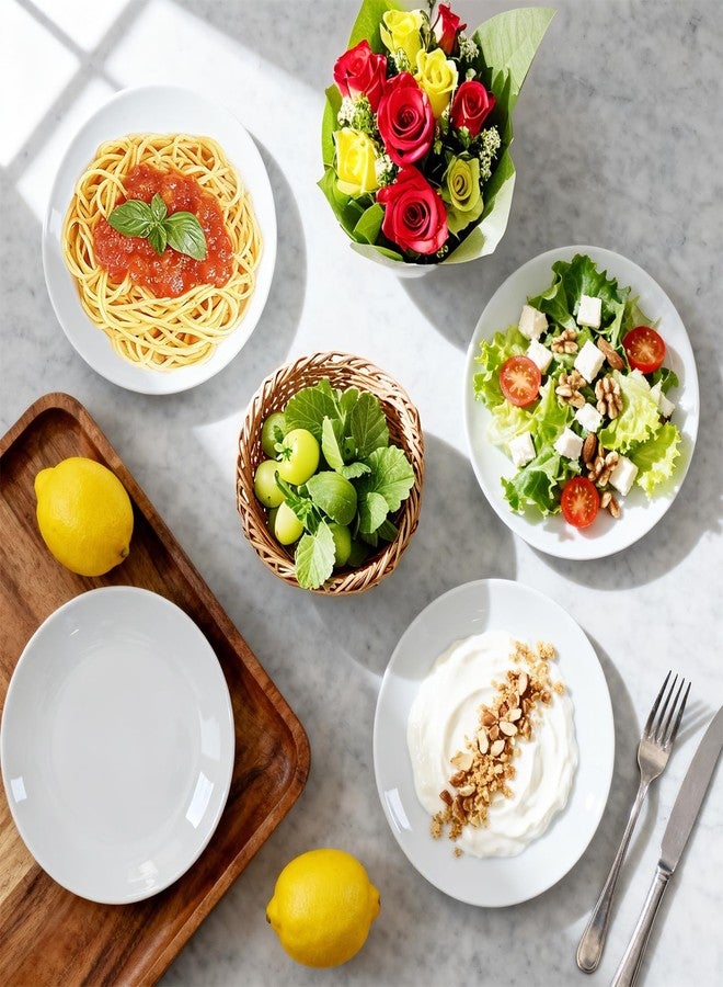 Dyrfolm Ceramic Dinner Plates Set of 8, 7 inch White Salad Plates, Porcelain Dessert Plate,Small Appetizer Plate for Cake Snacks Fruit,Microwave Oven and Dishwasher Safe - Image 5