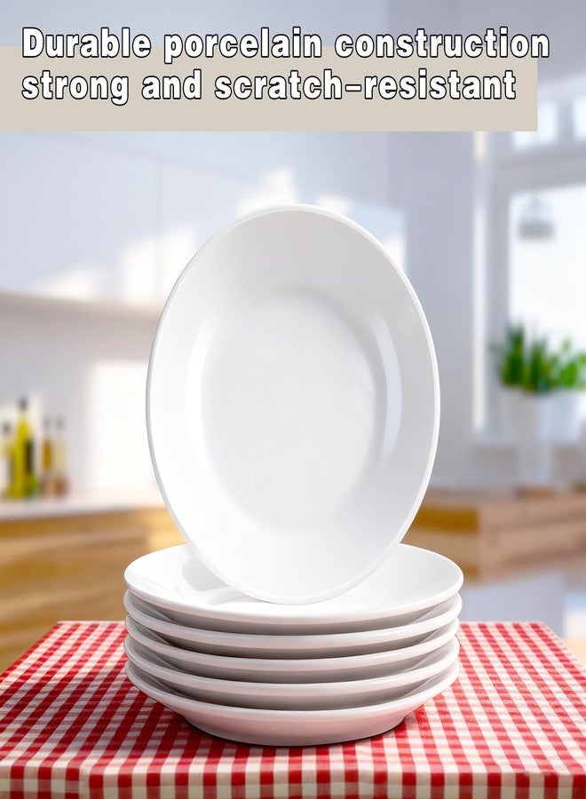 Dyrfolm Ceramic Dinner Plates Set of 8, 7 inch White Salad Plates, Porcelain Dessert Plate,Small Appetizer Plate for Cake Snacks Fruit,Microwave Oven and Dishwasher Safe - Image 4