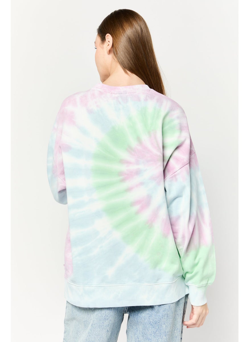 Scotch & Soda Women Crew Neck Tie Dye Long Sleeves Sweatshirt, Multicolor  - Image 4