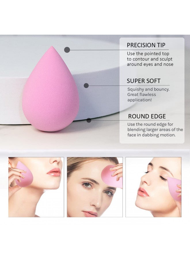 Leeshine 6 Pcs Makeup Blender Sponges Set - Soft Beauty Sponge Blending Blender for Foundation, Cream and Powder (Light-Pink) - Image 4