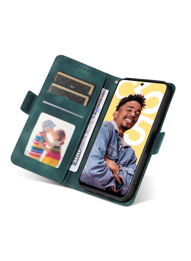 اس-توب جراب هاتف Realme C55 من الجلد المنقوش بنقشة معينية مرصعة بالنجوم - Image 4