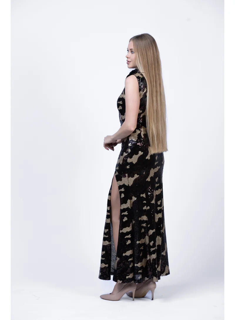 Fashonara  Sequined One-Shoulder Evening Dress for Women | Elegant Party & Formal Wear Gown for Women | Best Price UAE