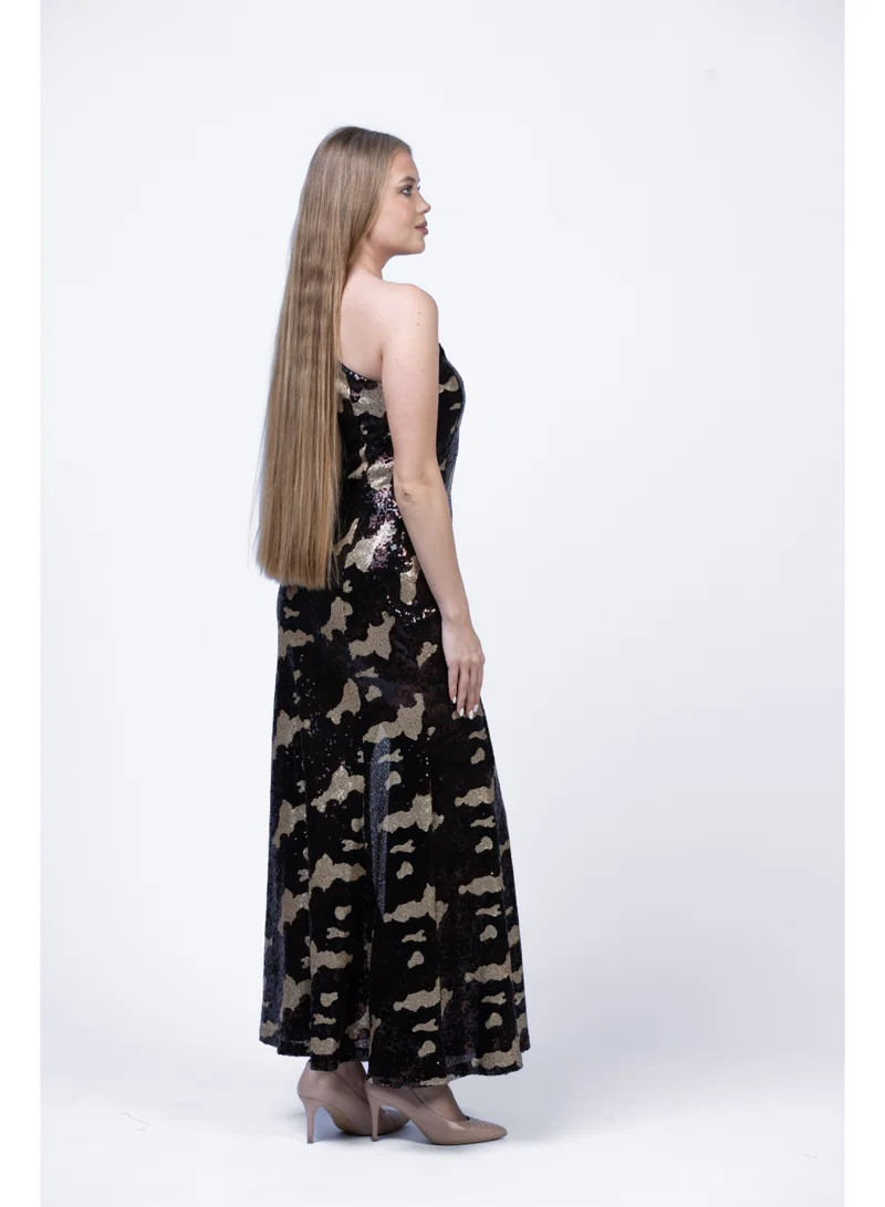 Fashonara  Sequined One-Shoulder Evening Dress for Women | Elegant Party & Formal Wear Gown for Women | Best Price UAE