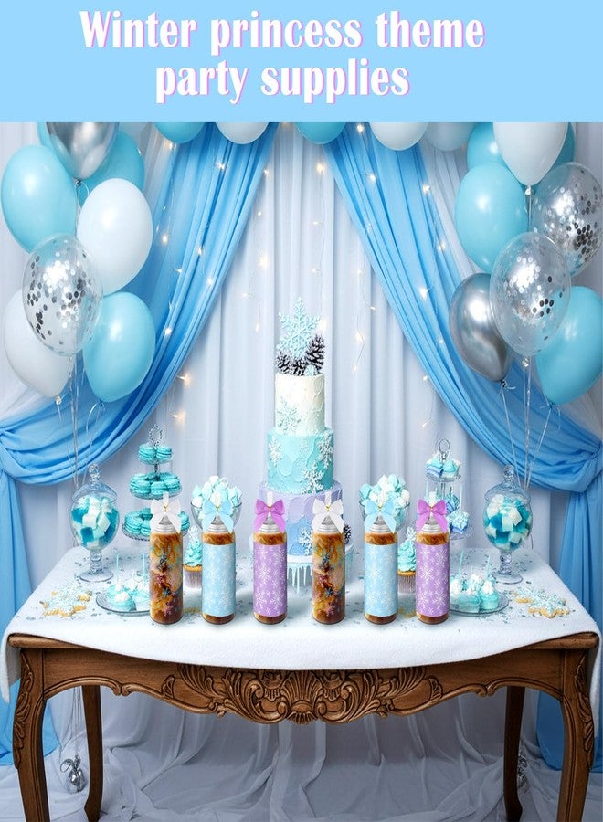 Skylety 24 Pcs Snowflake Birthday Party Favors Blue Purple White Snowflake Plastic Cups Bulk with Lids Straws 13.5 oz Reusable Tumblers for Winter Wonderland Party Gift Favors - Image 5
