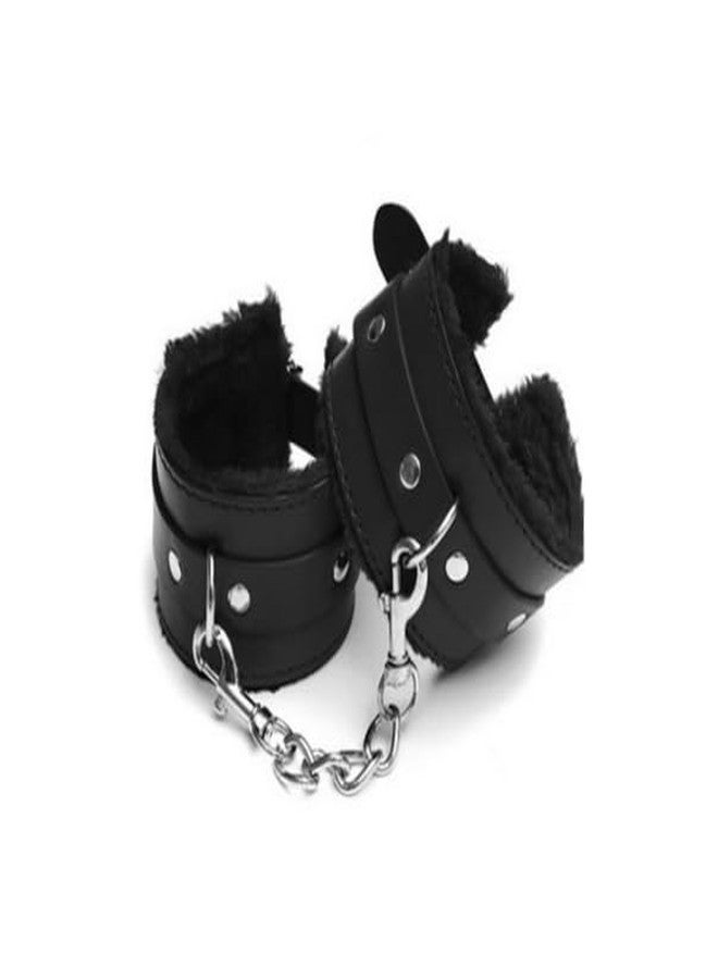 TengRiah Leather Black Pink Ankle Strap Wrist Cuff Fitness Leg Exercise Adjustable Locking Ankle Bracelet Kit Cosplay Cuff Accessories-6 - Image 3