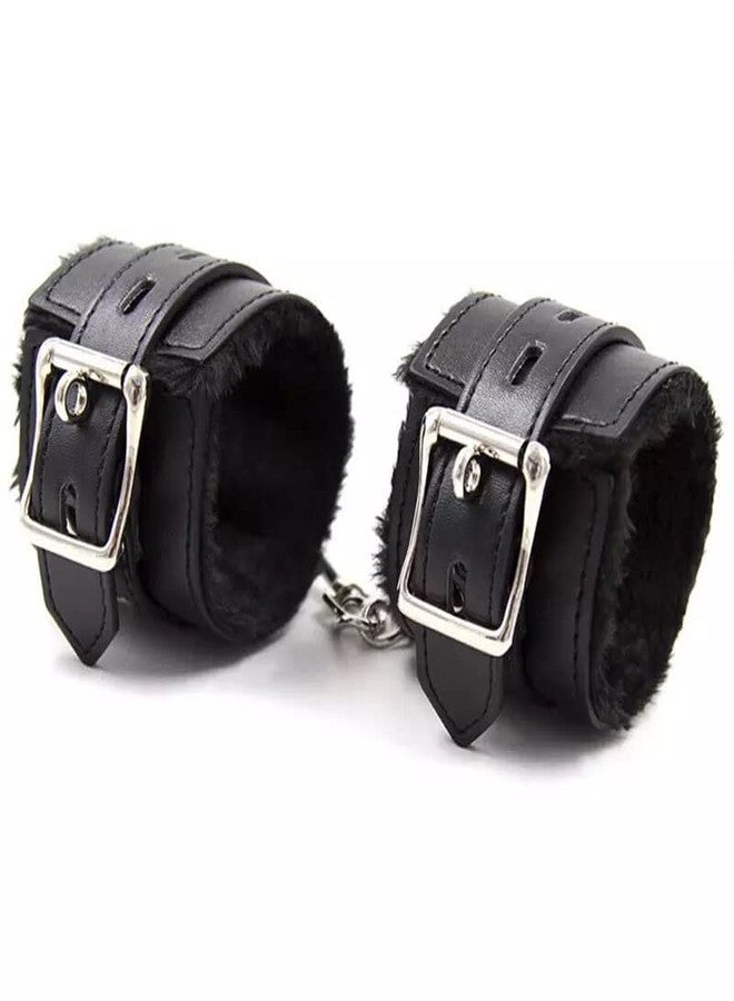 TengRiah Leather Black Pink Ankle Strap Wrist Cuff Fitness Leg Exercise Adjustable Locking Ankle Bracelet Kit Cosplay Cuff Accessories-6 - Image 1