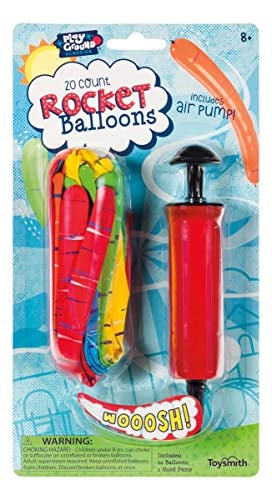 Toysmith 20 Rocket Balloons with Pump,(Colors May Vary),Various Packaging. - Image 4