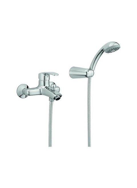 GS Rubinetterie Wall Mounted Single Lever Shower Mixer With Hand Shower Set Chrome - 5560C