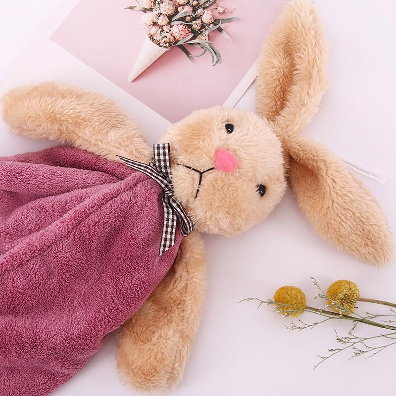 CLUZE Super Soft Rabbit Hanging Hand Towel for Kitchen and Bathroom Absorbent Thick Coral Velvet Hand Towels with Hanging Loop Fast Drying Microfiber (Pack of 3) - Image 5