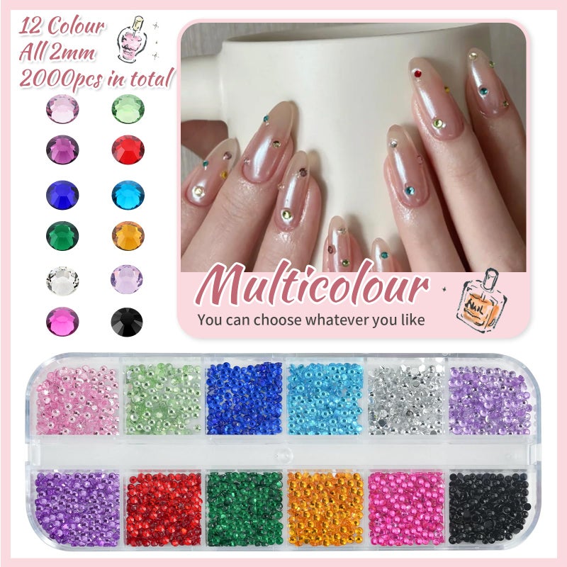 EARLMONI 5200PCS Nail Gems and Charms, AB Crystal Nail Rhinestones with Flatback Nail Pearls, Pick Up Tweezers, Rhinestone Picker Tool, Flat Back Nail Gems for Nail Art, Clothes, Face, Craft - Image 4