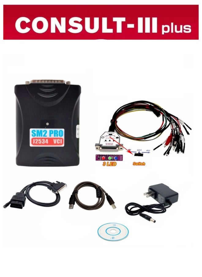 Generic - Consult III Plus J2534 Passthru Software With J2534 VCI SM2 PRO Car Scanner & ECM TCM PCM BCM Programmer 2in1 V75 Free Install Activation Online - Image 1