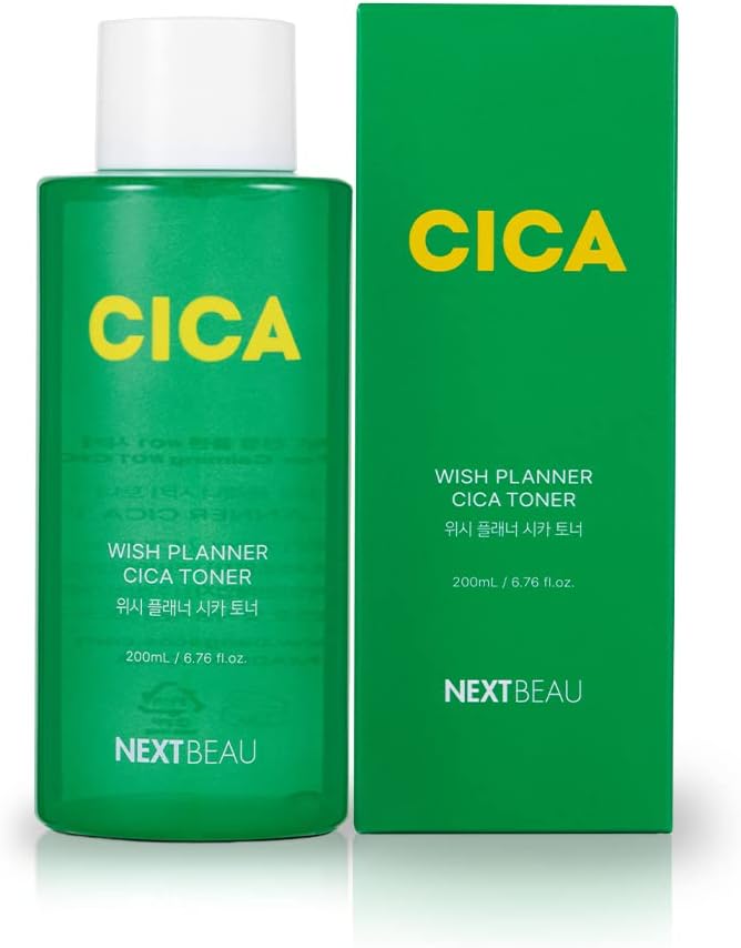 NEXTBEAU Wish Planner CICA Toner 676 flOz  200ml CICA Facial Toner Treatment Toner Korean Skin Care Hydrating 