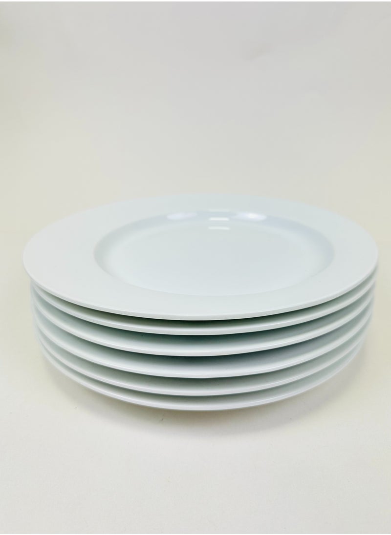 MtjrNet 6 Piece Ceramic Main Dish Set For Everyday Use Medium Weight Elegant White Plate  - Image 3