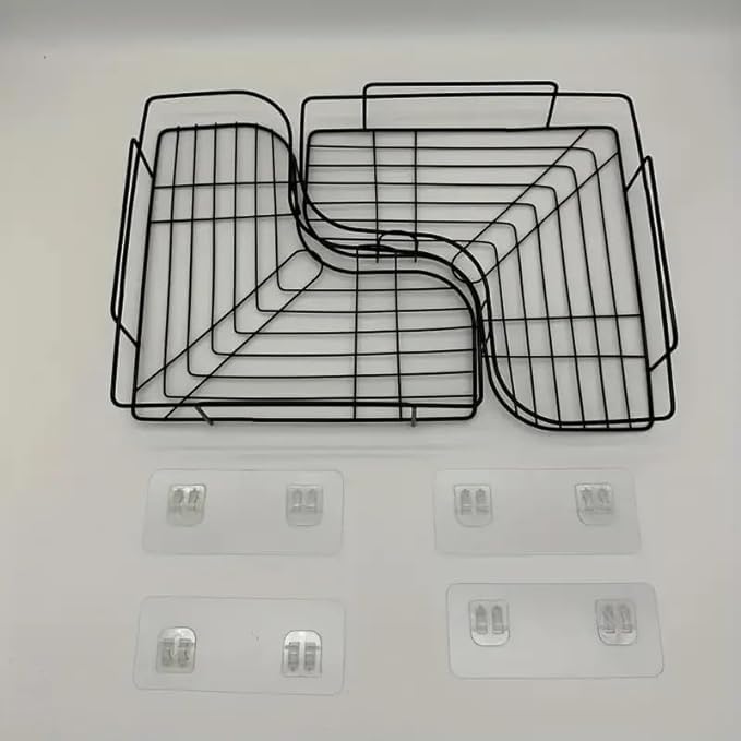 SPARSHMART Bathroom Corner Stand Self Adhesive Wall Mounted Shelves for Bathroom Walls Kitchen Bathroom Organizer Soap Holder Stainless Steel Corner Shelf  - Image 4