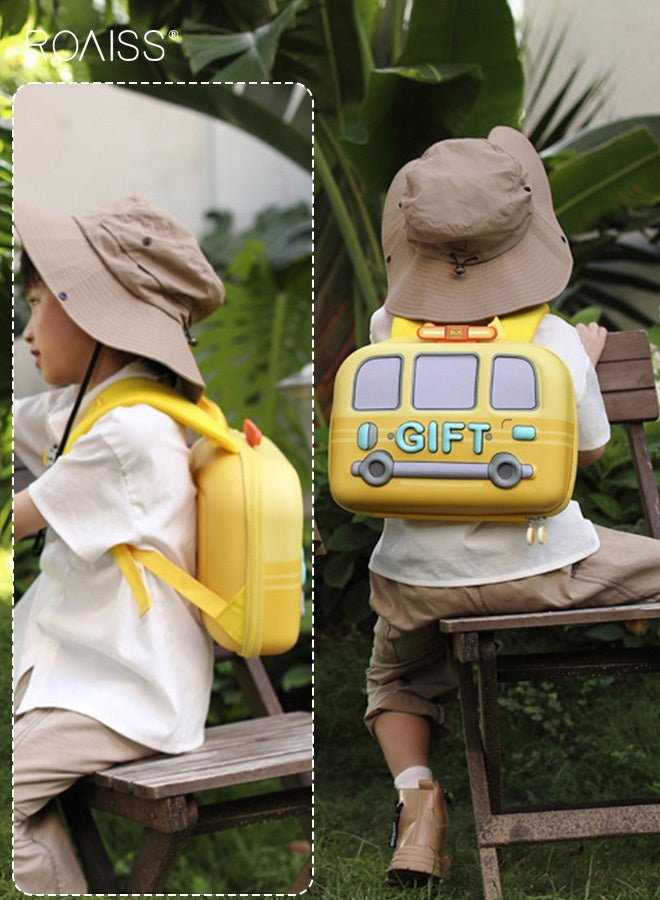 رويس حقائب مدرسية لمرحلة ما قبل المدرسة ورياض الأطفال، حقيبة ظهر لطيفة للأطفال الصغار والبنات، بتصميم كرتوني على شكل سيارة وحافلة وحقيبة ظهر للصفوف المتوسطة والصغيرة، باللون الأصفر - Image 3