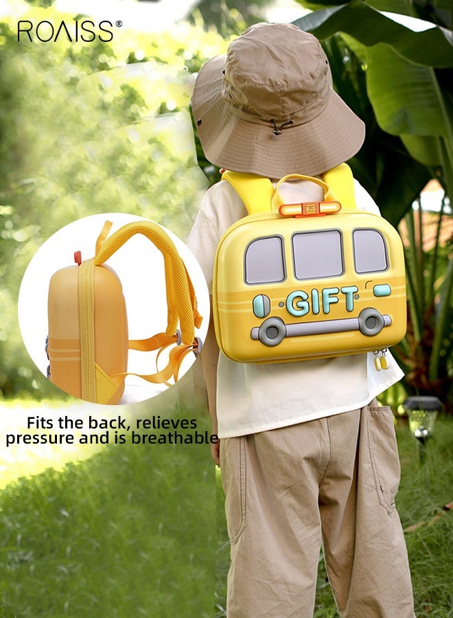 رويس حقائب مدرسية لمرحلة ما قبل المدرسة ورياض الأطفال، حقيبة ظهر لطيفة للأطفال الصغار والبنات، بتصميم كرتوني على شكل سيارة وحافلة وحقيبة ظهر للصفوف المتوسطة والصغيرة، باللون الأصفر - Image 5