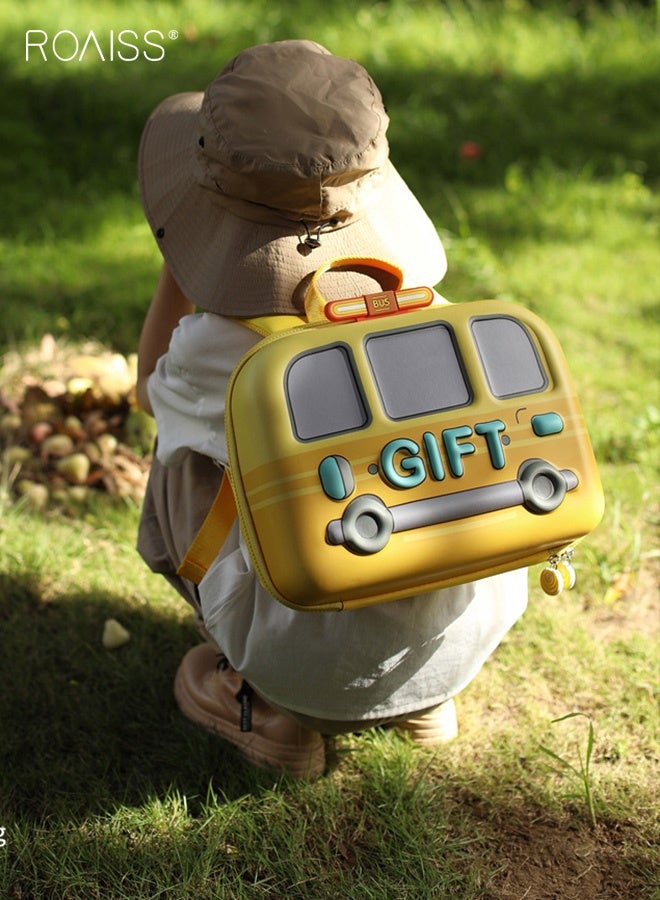 رويس حقائب مدرسية لمرحلة ما قبل المدرسة ورياض الأطفال، حقيبة ظهر لطيفة للأطفال الصغار والبنات، بتصميم كرتوني على شكل سيارة وحافلة وحقيبة ظهر للصفوف المتوسطة والصغيرة، باللون الأصفر - Image 2