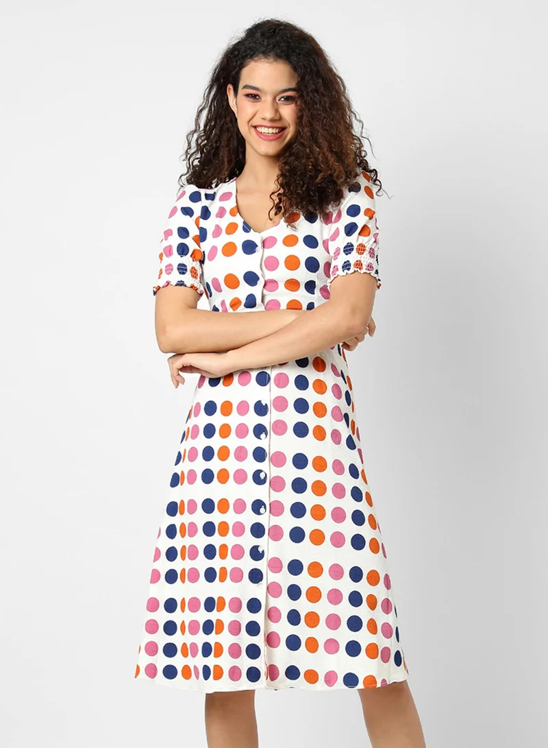 PINACOLADA Polka Dot Midi Dress