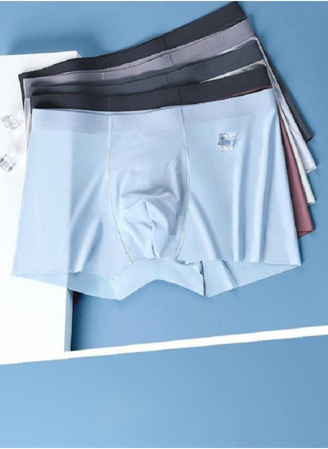 Generic - 3Pcs Traceless Breathable Ice Silk Cool Underwear Trunks High-end Boxer Briefs for Men. - Image 1