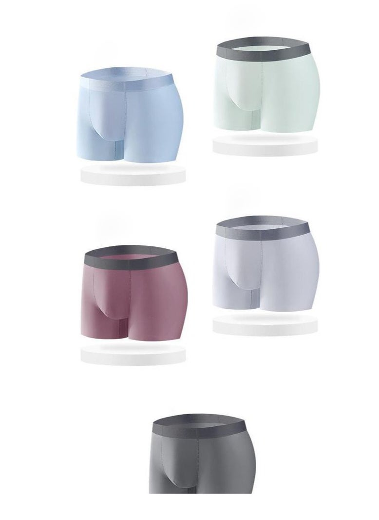 Generic - 3Pcs Traceless Breathable Ice Silk Cool Underwear Trunks High-end Boxer Briefs for Men. - Image 1