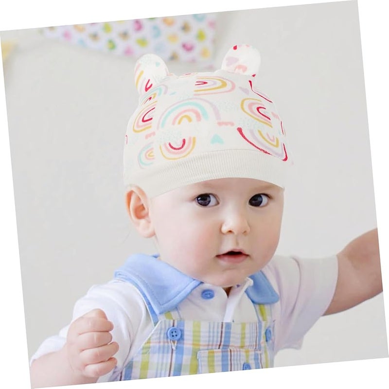 طقم شتوي لحديثي الولادة: قبعة قطنية وقفازات وأغطية أقدام مع واقي من الخدش - Image 4