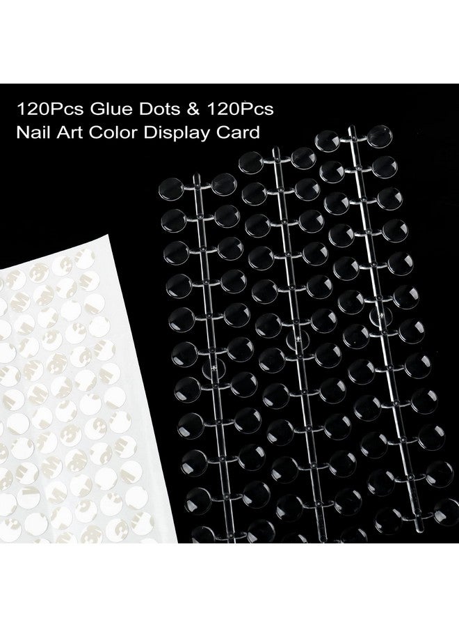 heemeei 120 Pcs Round False Nail Display Tips Clear Nail Art Color Display Chart Nail Swatch Sticks With Adhesive Sticker For Nail Training Practicing Color Displaying…… - Image 4