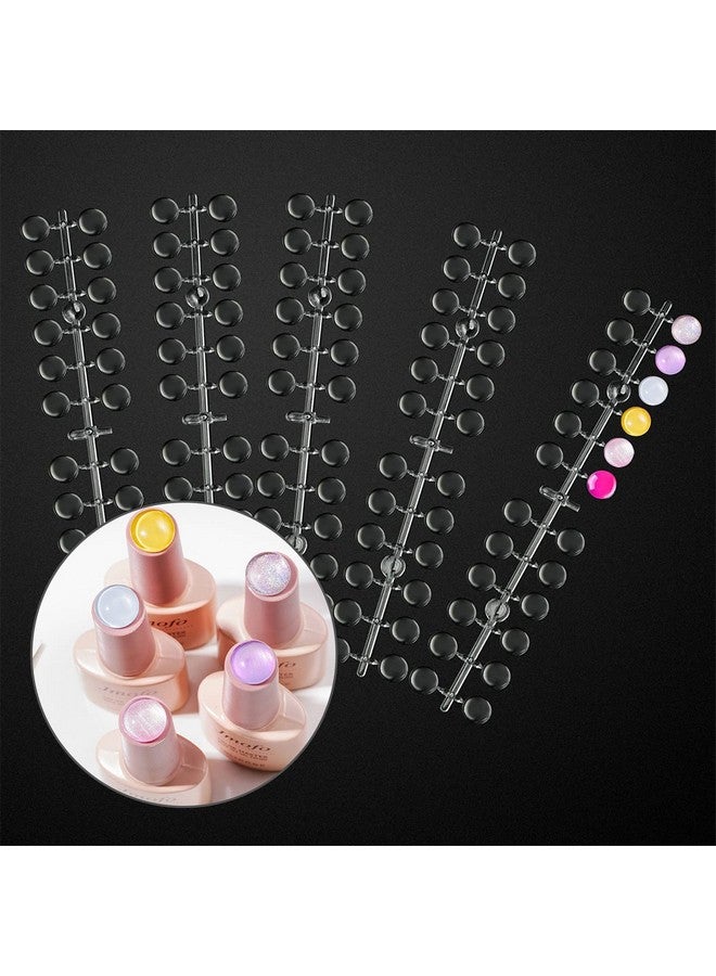 heemeei 120 Pcs Round False Nail Display Tips Clear Nail Art Color Display Chart Nail Swatch Sticks With Adhesive Sticker For Nail Training Practicing Color Displaying…… - Image 1