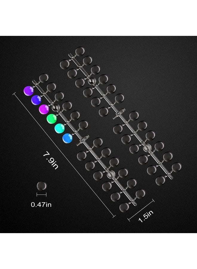 heemeei 120 Pcs Round False Nail Display Tips Clear Nail Art Color Display Chart Nail Swatch Sticks With Adhesive Sticker For Nail Training Practicing Color Displaying…… - Image 5