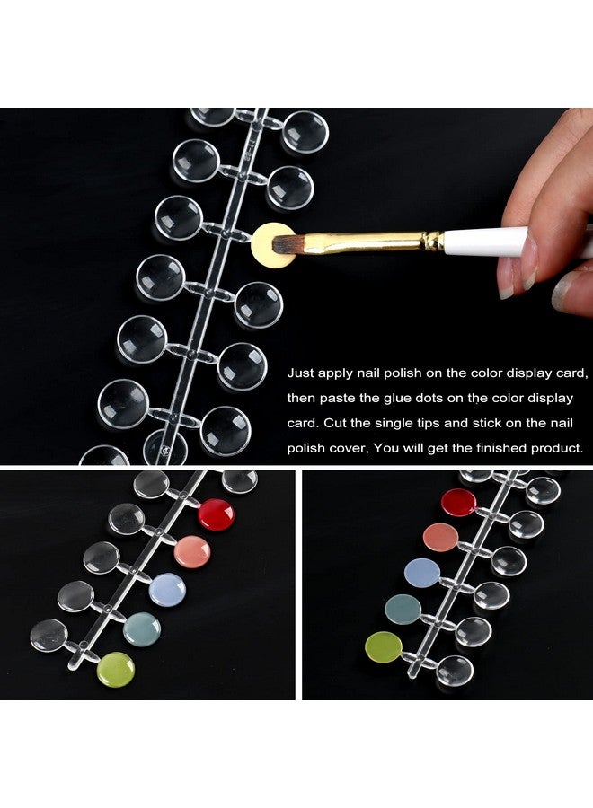 heemeei 120 Pcs Round False Nail Display Tips Clear Nail Art Color Display Chart Nail Swatch Sticks With Adhesive Sticker For Nail Training Practicing Color Displaying…… - Image 2