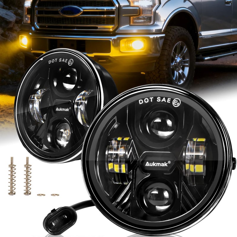Aukmak مجموعة مصابيح الضباب LED العنبر المحسّنة متوافقة مع فورد F150 2006 2007 2008 2009 2010 2011 2012 2013 2014 ملحقات لفورد F150 2006-2014 - Image 1