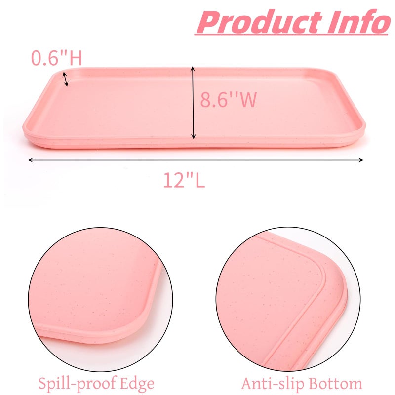 Lyellfe 10 Pack Plastic Art Trays, Stackable Activity Crafts Organizer Tray, 12 x 8.6 Inch Fast Food Cafeteria Serving Platter for DIY Projects, Painting, Beads - Image 2
