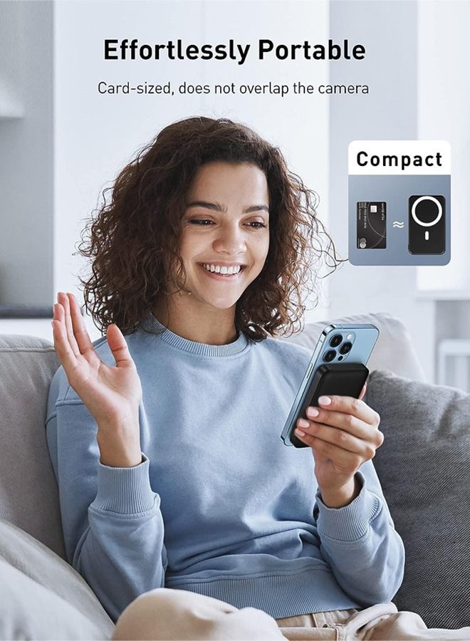 Magnetic Battery Wireless Power Bank Fast Charging 10000mAh Laptop Portable Travel Airplane Phone Mini MagSafe 15W Cable PD22.5W USB-C Charger APds iPhone 15 Pro/15/14/13 Samsung S23U