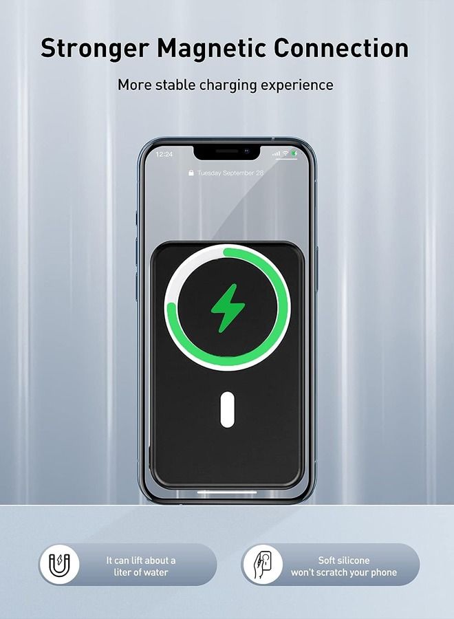 Magnetic Battery Wireless Power Bank Fast Charging 10000mAh Laptop Portable Travel Airplane Phone Mini MagSafe 15W Cable PD22.5W USB-C Charger APds iPhone 15 Pro/15/14/13 Samsung S23U
